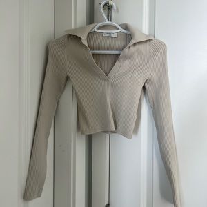 Aritzia Babaton Sculpt Knit Polo Longsleeve